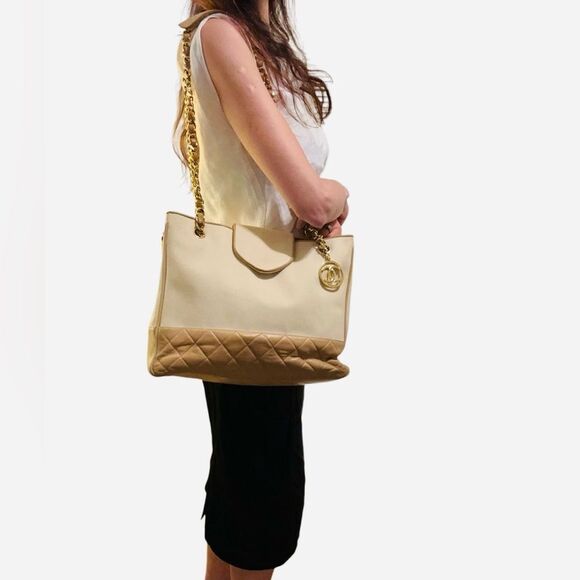 Chanel Chic Two-Tone Designer Tote Bag